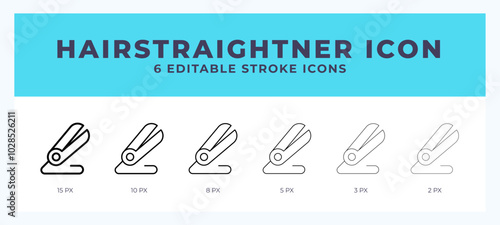 Hairstraightner vector icon. With different stroke vector illustration.
