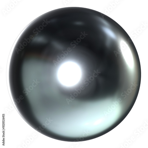 一粒のブラックパールの3Dイラスト