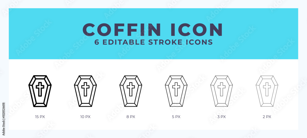 Coffin line icon vector illustration in trendy style. Coffin line icon vector illustration in trendy style.