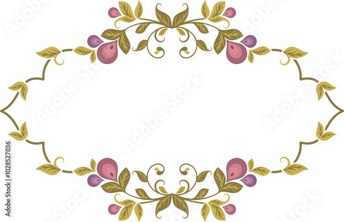 Wallpaper Mural Vector floral ornamental frame. Vintage oriental panel, great for wedding decorations, greeting cards, invitations, banners, vinyl and laser ready. Torontodigital.ca