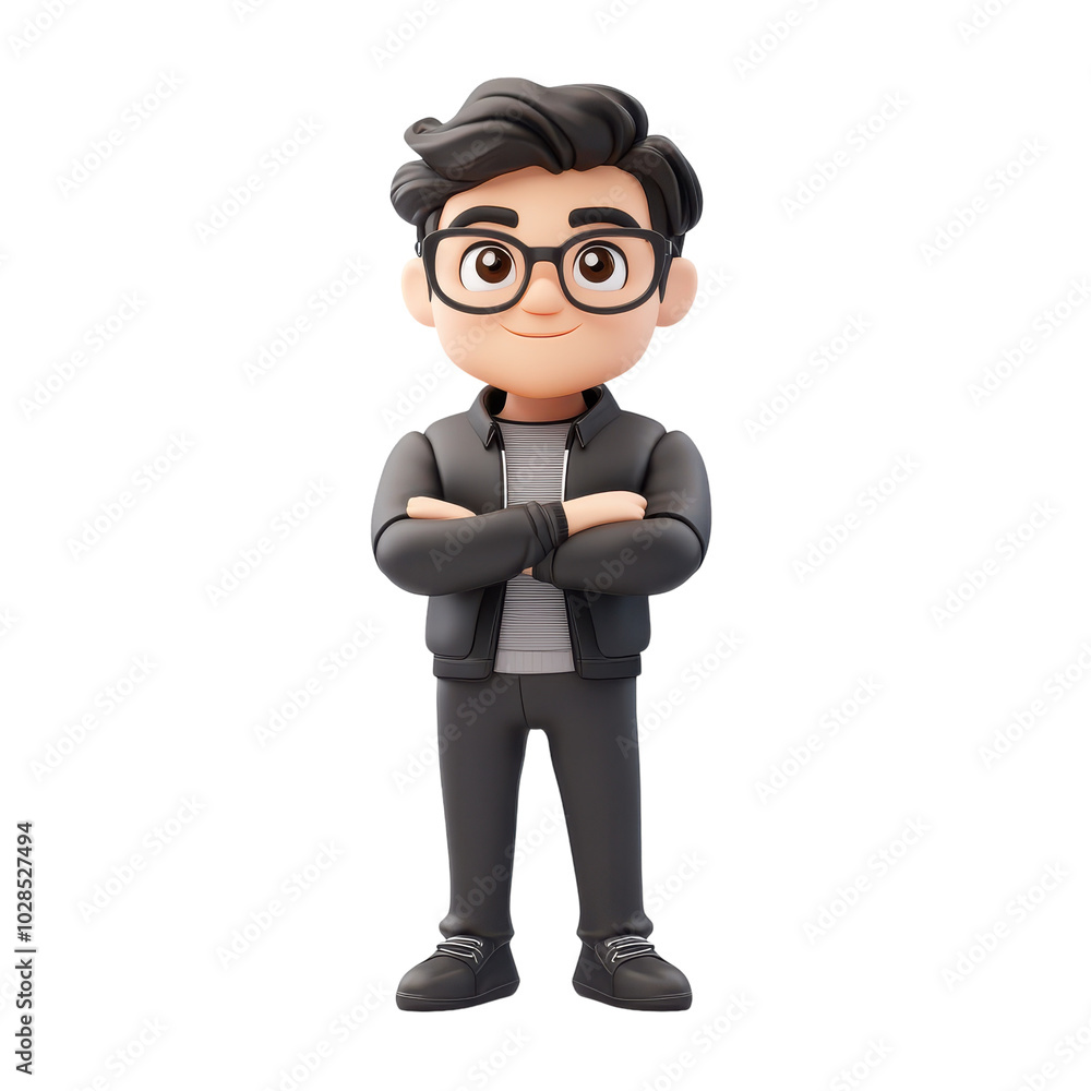 3D Character Representing a Software Developer Transparent Background 3D Character Representing a Software Developer Transparent Background