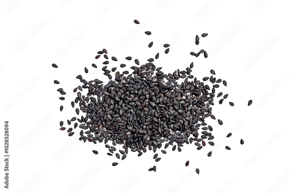 Black sesame seeds close up background Black sesame seeds close up background