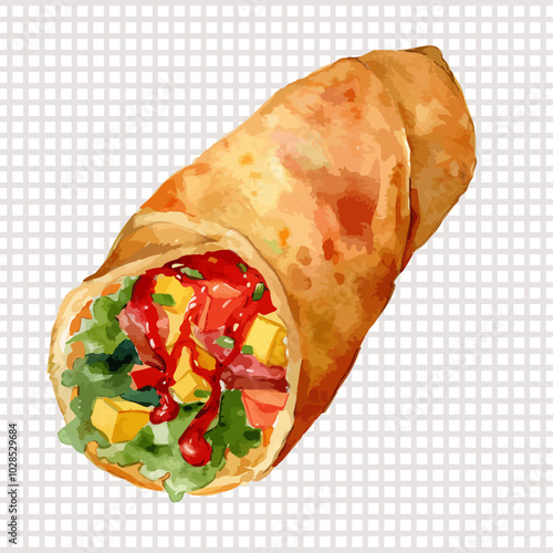 a burrito with lettuce