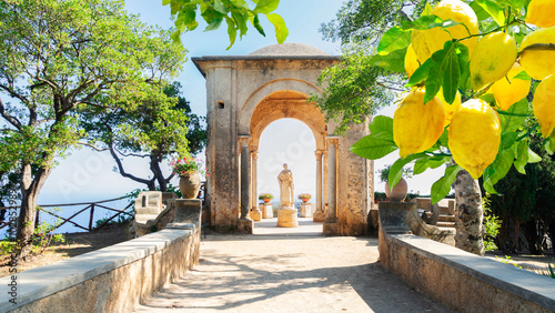 Fototapeta Naklejka Na Ścianę i Meble -  beautiful details of Ravello village at summer, Amalfi coast of Italy, web banner fromat