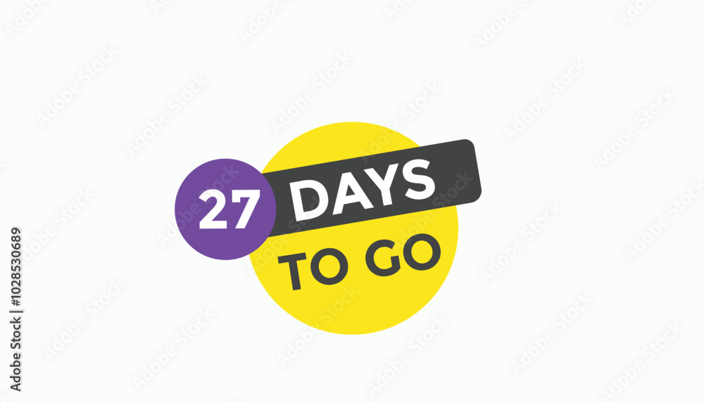 27 days to go Countdown number banner templates. time icon. Vector Illustration
27 days to go Countdown number banner templates. time icon. Vector Illustration