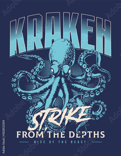 Grunge Vector Design With Octopus