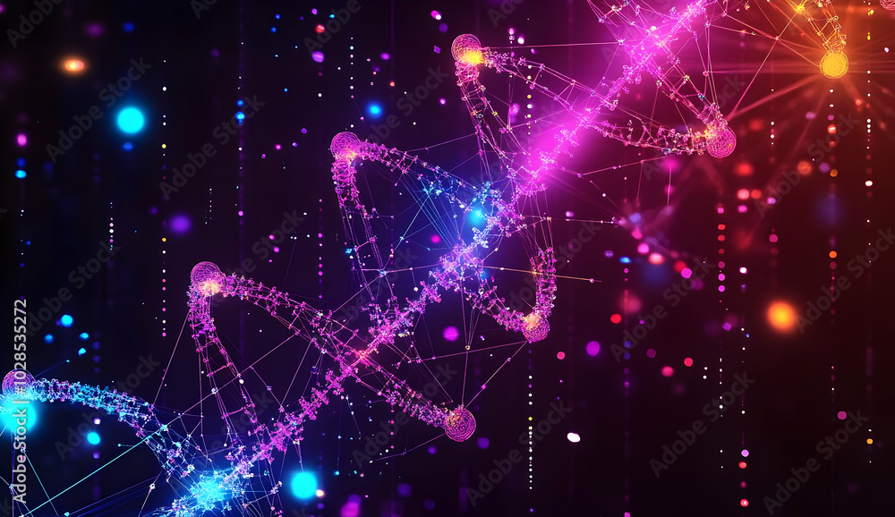 Colorful Abstract Digital Background with Geometric Shapes Colorful Abstract Digital Background with Geometric Shapes
