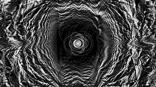 Abstract Portal Textured Pattern Science Fiction Eye Monochrome Surreal Animation Loop