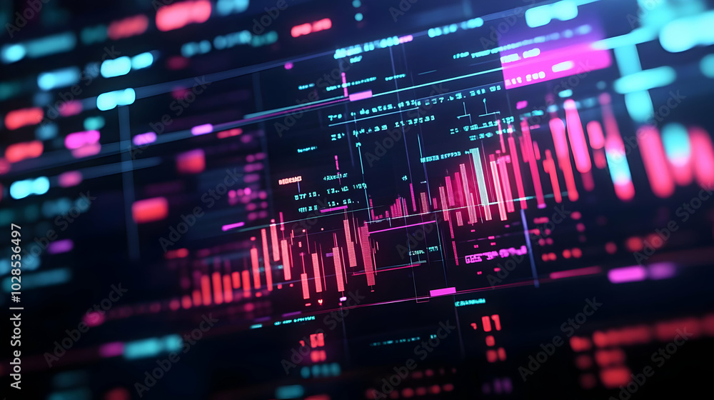 Colorful Digital Data Visualization on Screen Colorful Digital Data Visualization on Screen