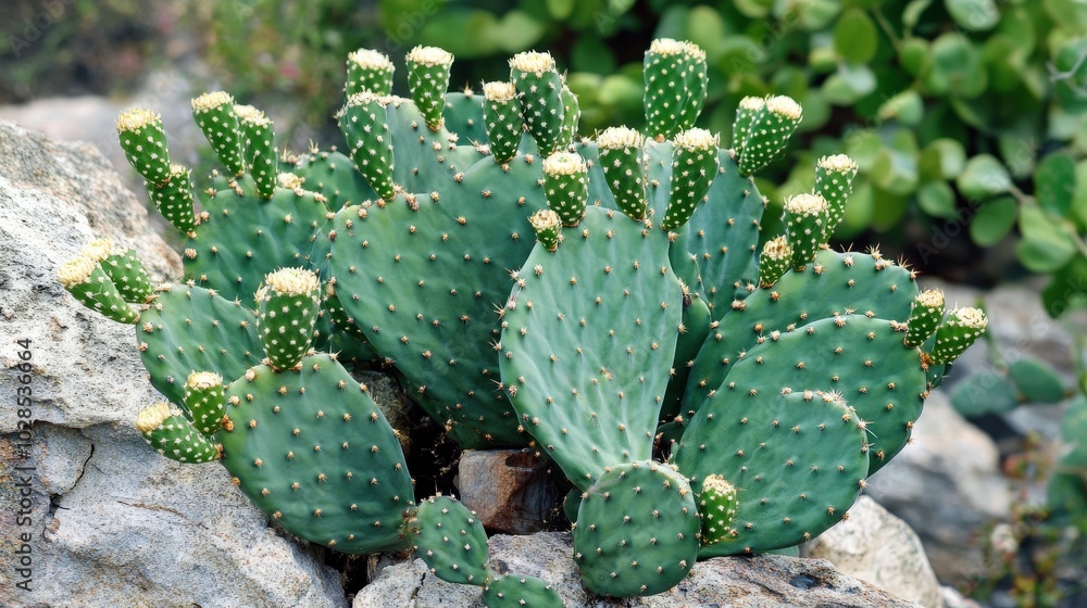 Close Up Cactus. A Savoury Thorny Green Plant as House Ornament Close Up Cactus. A Savoury Thorny Green Plant as House Ornament