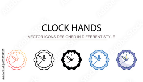 Clock Hands icon design with white background stock illustration