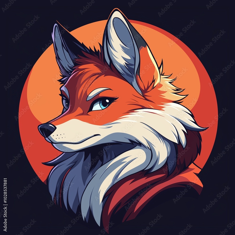 Modern mascot orange logo of fox for cyber players, video game teams, social networks. Modern mascot orange logo of fox for cyber players, video game teams, social networks.