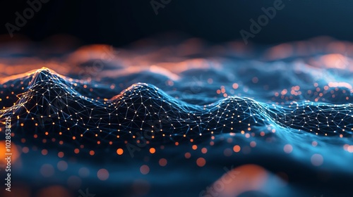 Modern digital abstract 3D background Copy space Based on Generative AI