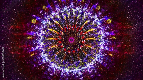 Colorful Kaleidoscope Fireworks Circular Animation Pattern Loop I