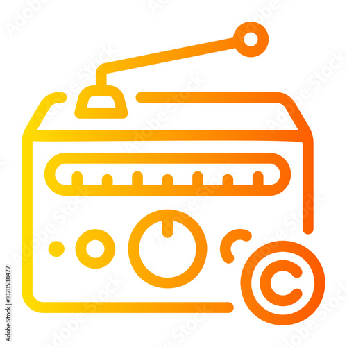 radio Line Gradient Icon