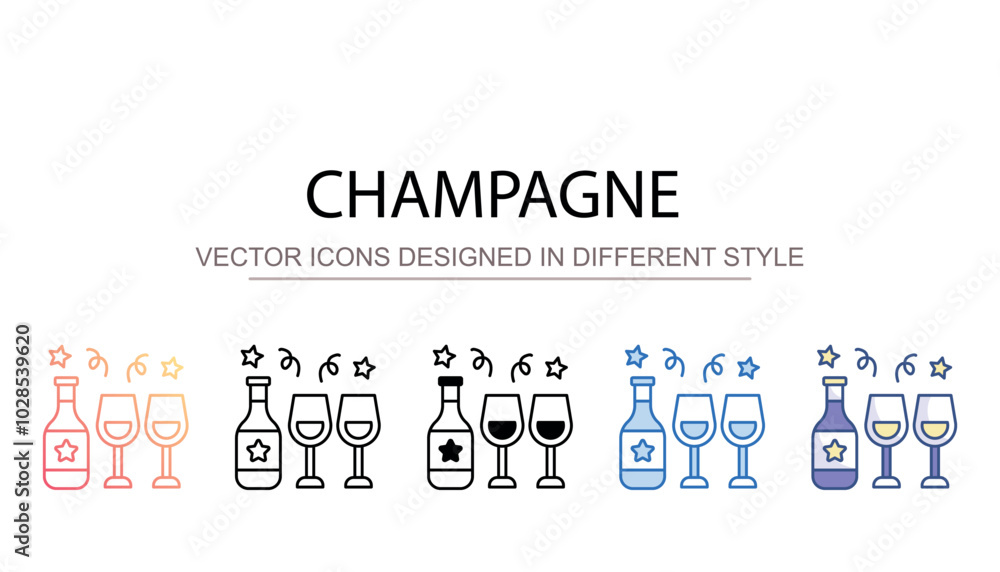 Champagne icon design with white background stock illustration Champagne icon design with white background stock illustration