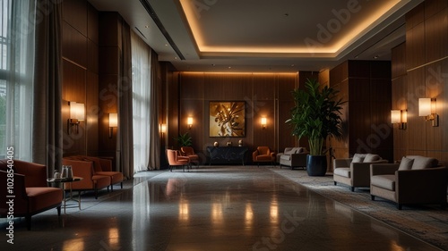 Interior of a luxury hotel lobby