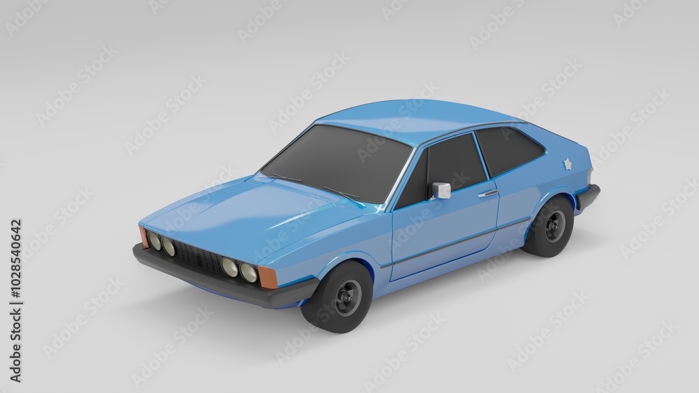 Cool looking old fashion car, studio render on white background. Bright modern car design. 3d illustration. Cool looking old fashion car, studio render on white background. Bright modern car design. 3d illustration.