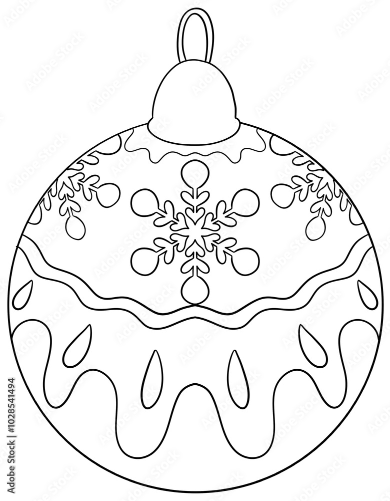 Christmas tree ball line drawing coloring page Christmas tree ball line drawing coloring page