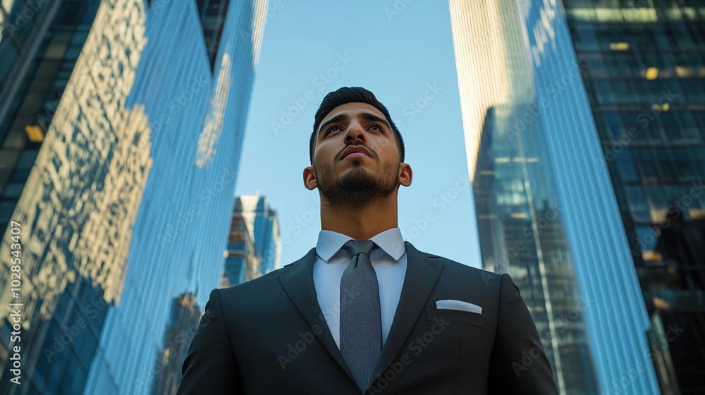 Confident Executive in a Modern Urban Landscape Confident Executive in a Modern Urban Landscape
