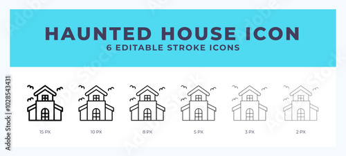 Haunted house line icon. For web. And mobile app. Vector illustration.