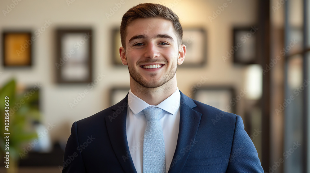 Professional Young Businessman in a Modern Office Environment Professional Young Businessman in a Modern Office Environment