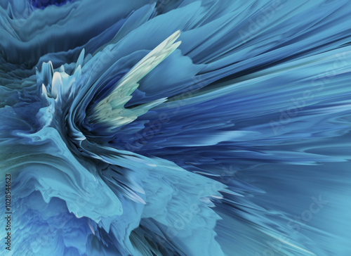 Abstract blue color burst digital illustration