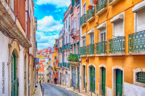 Lisbon, Portugal city street view