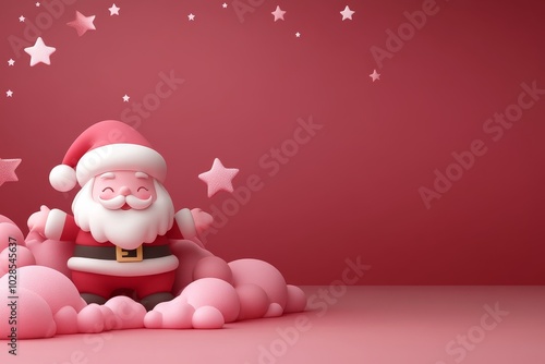 Santa Claus with simple background and space for text