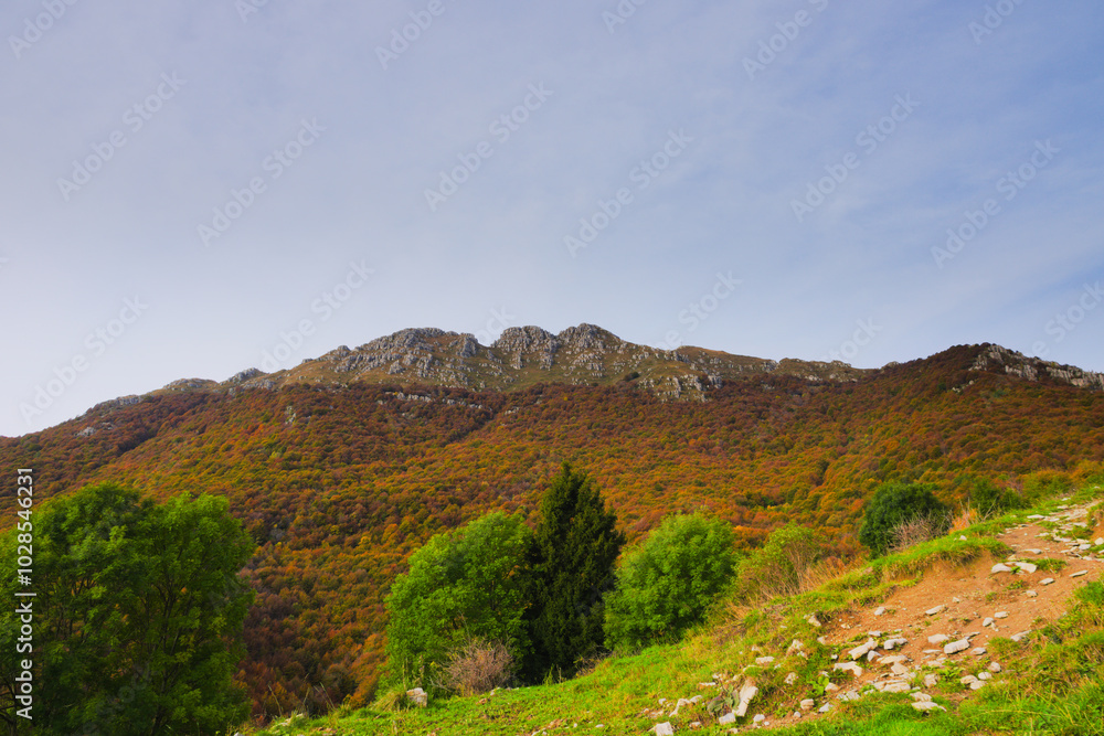 Autumnal view of the the mount Resegone, Lombardy, Italy Autumnal view of the the mount Resegone, Lombardy, Italy