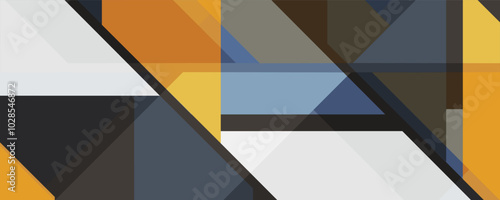 Geometric Abstract in Blue, Brown, and Gray Tones – A Modern, Dynamic Composition, Background Design in Editable Vector Format