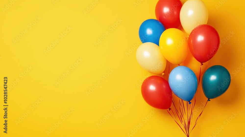 Colorful Joyful Birthday Card Featuring Balloons in Various Shapes and Vibrant Hues for Celebratory Moments Colorful Joyful Birthday Card Featuring Balloons in Various Shapes and Vibrant Hues for Celebratory Moments