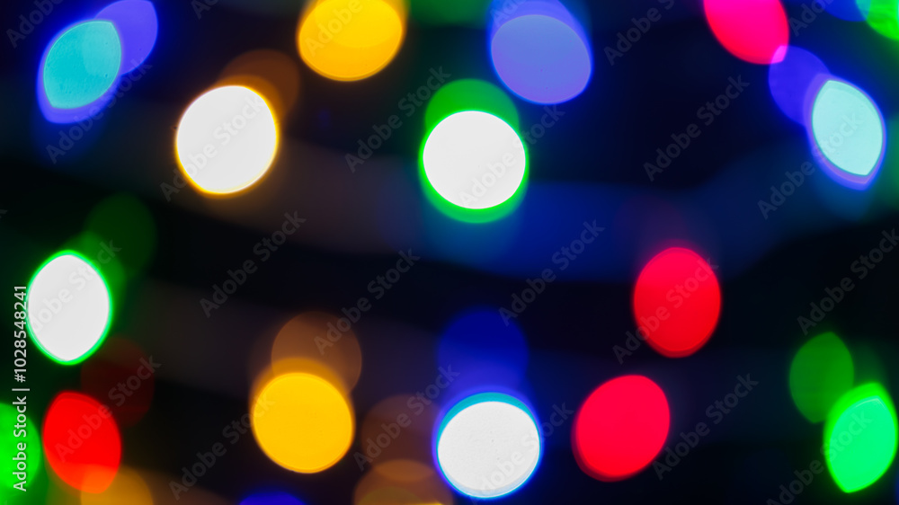 Vibrant Defocused Bokeh Lights, Abstract Festive Background in Vivid Colors Vibrant Defocused Bokeh Lights, Abstract Festive Background in Vivid Colors