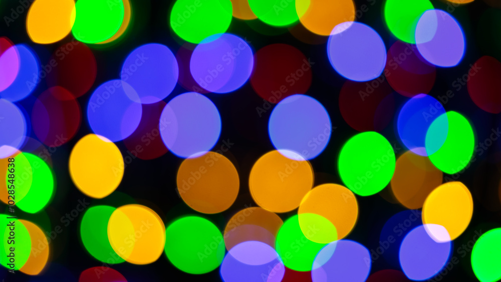Vibrant Defocused Bokeh Lights, Abstract Festive Background in Vivid Colors Vibrant Defocused Bokeh Lights, Abstract Festive Background in Vivid Colors