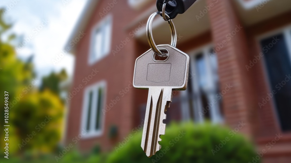 key showing key from new house rented leased purchased apartment, Moving house, relocation. New house, belongings and furniture. move in the apartment or condominium. New landlord, Becoming homeowner key showing key from new house rented leased purchased apartment, Moving house, relocation. New house, belongings and furniture. move in the apartment or condominium. New landlord, Becoming homeowner
