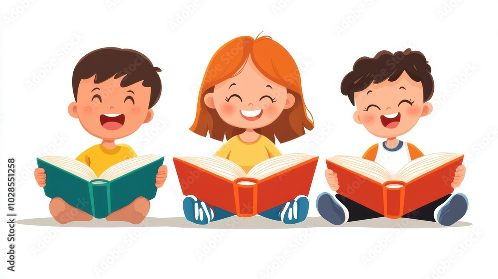 Happy children relax read book at home. Child and reading a story. learn development, childcare, laughing, education, storytelling, practice, reduce addiction mobile phone, love book Happy children relax read book at home. Child and reading a story. learn development, childcare, laughing, education, storytelling, practice, reduce addiction mobile phone, love book