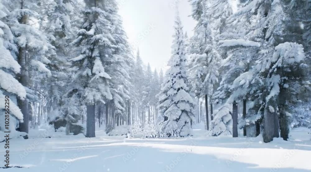 Snowy Winter Forest: Frosty Landscape with Pines and Mountains | Cold Christmas Day Nature Scene Snowy Winter Forest: Frosty Landscape with Pines and Mountains | Cold Christmas Day Nature Scene