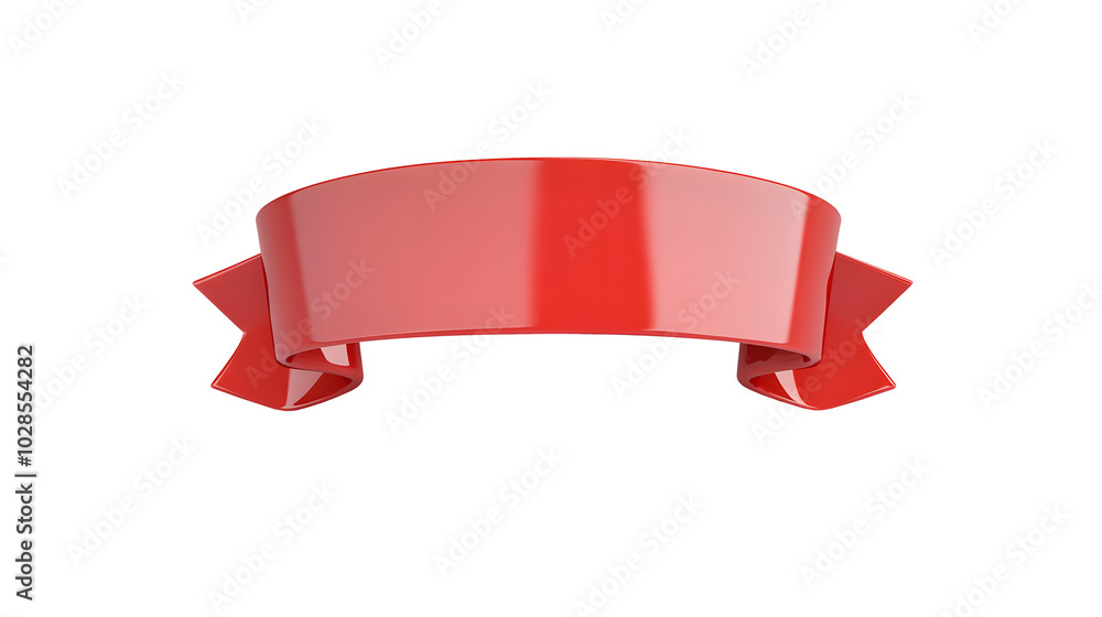 3d label ribbon. Glossy red blank plastic banner for advertisment isolated on white and transparent background. 3d label ribbon. Glossy red blank plastic banner for advertisment isolated on white and transparent background.