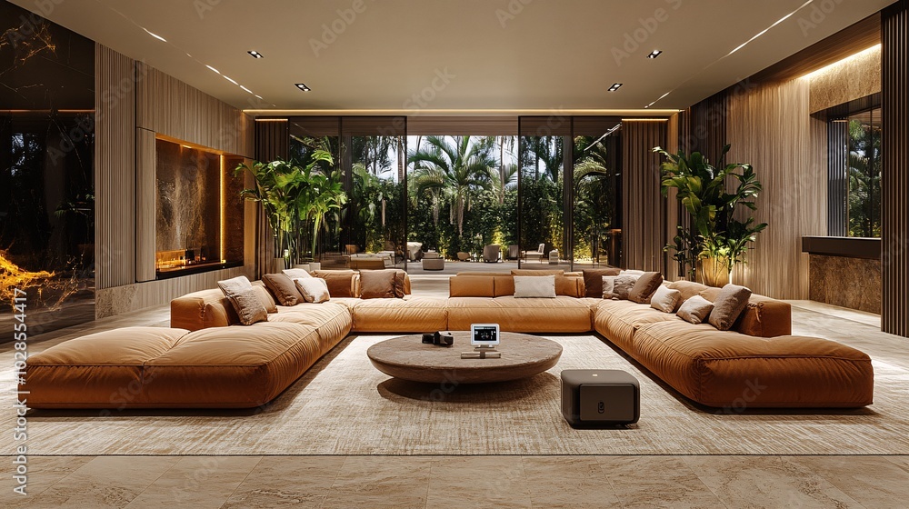 Picture of Sophisticated luxury residence with a security camera monitoring the ...