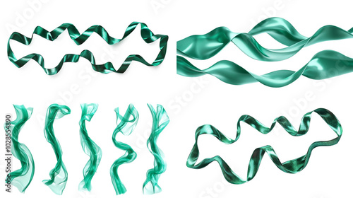 Abstract Green Ribbon Swirls - Graphic Design Element