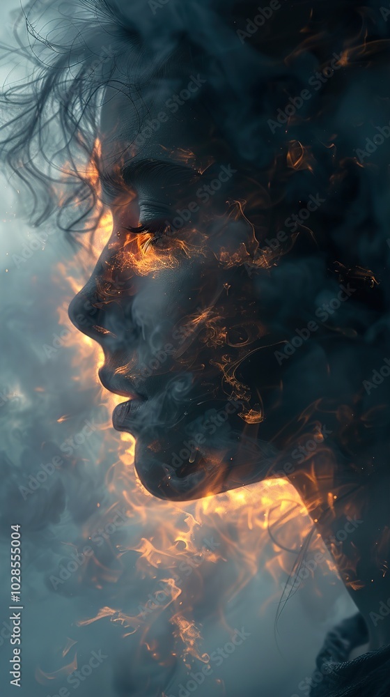Woman in Flames: A Surreal Portrait of Passion and Intensity Woman in Flames: A Surreal Portrait of Passion and Intensity
