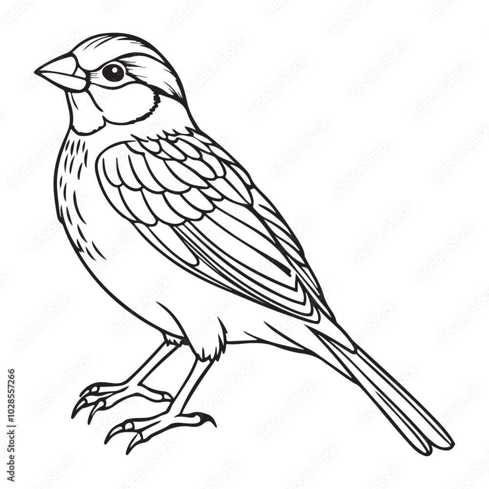 Obraz premium vector silhouette image of a sparrow on a white background 