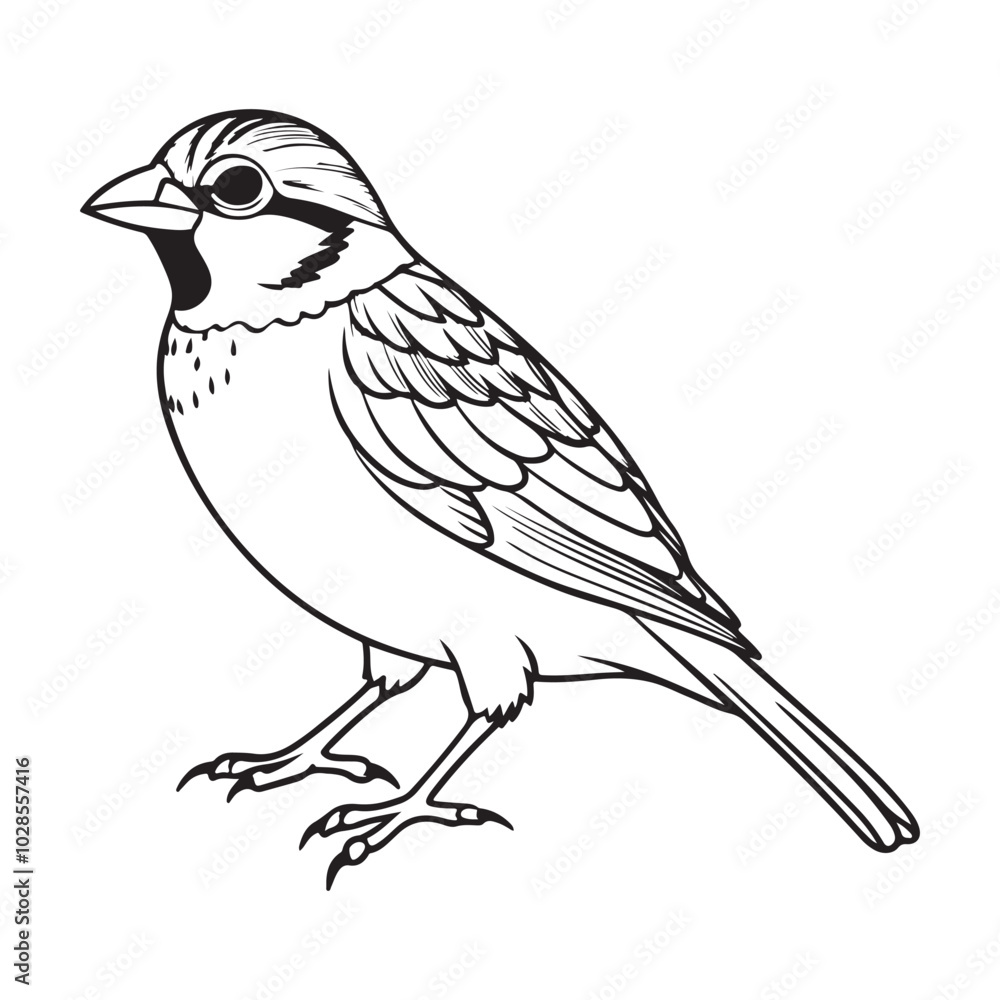 Obraz premium vector silhouette image of a sparrow on a white background 
