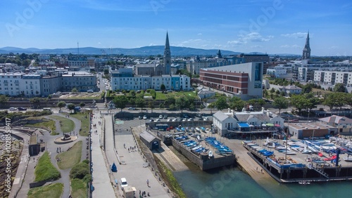 Aerial view of Dun Laoghaire, Ireland's coastal town