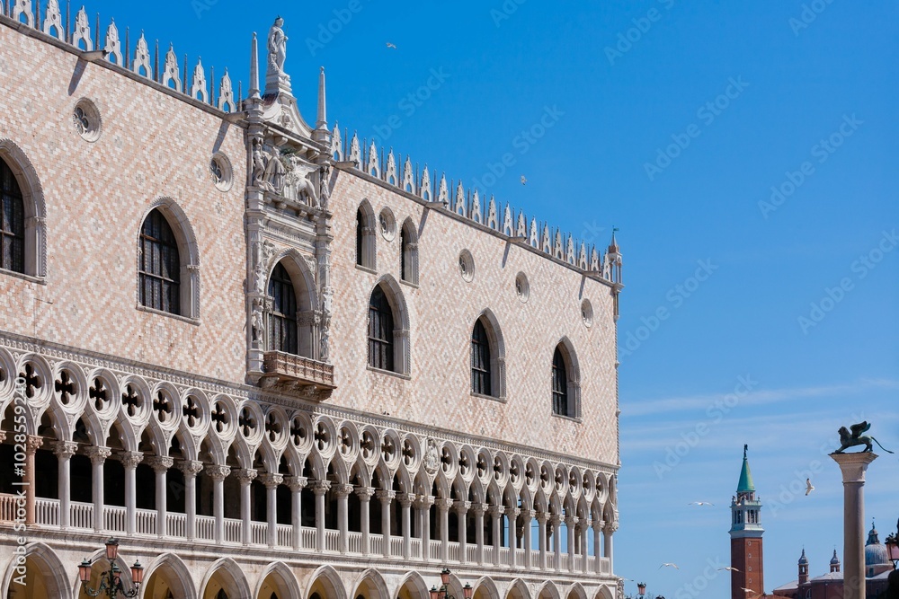 Doge's Palace in Venice with Campanile of St. Mark's Doge's Palace in Venice with Campanile of St. Mark's