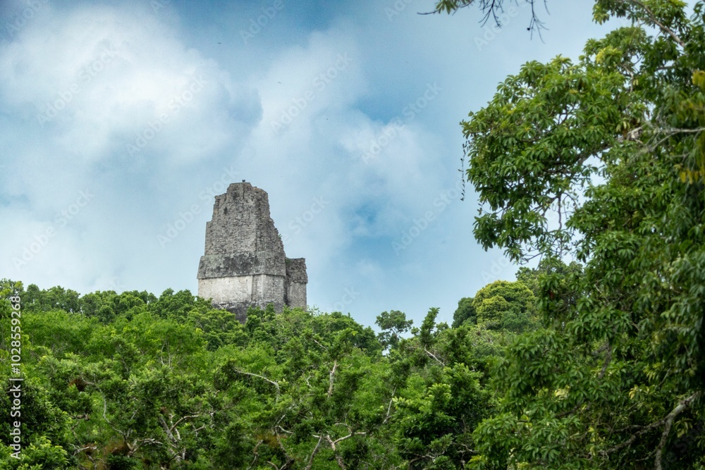 An ancient Mayan monument in Tikal National Park, Guatemala, Central America An ancient Mayan monument in Tikal National Park, Guatemala, Central America