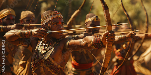 A squad of Nubian archers prepares to fire. photo