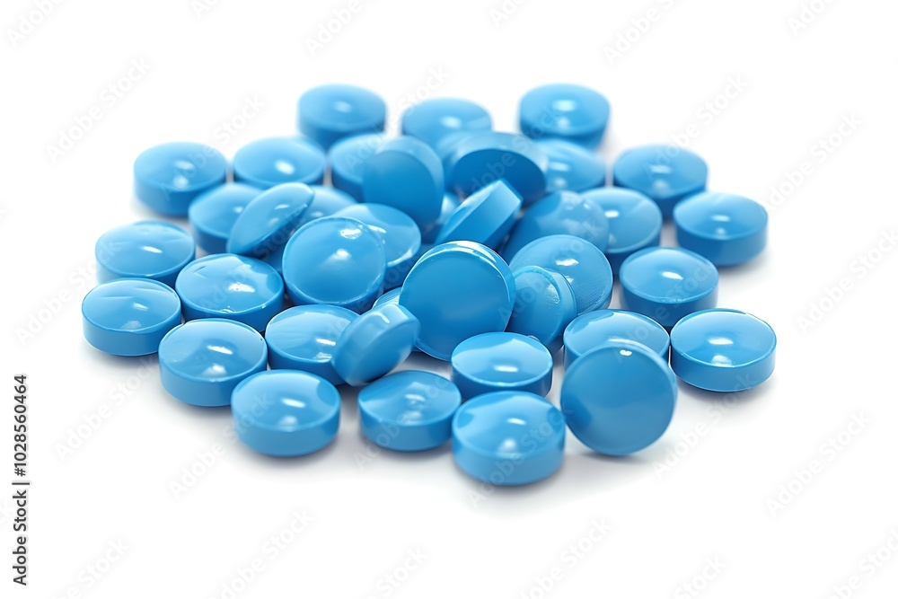 Blue pills isolated on white background Blue pills isolated on white background