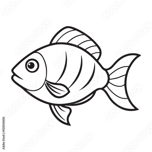 vector silhouette image of a fish on a white background
