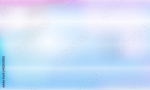 Transparent abstract gradient background with trendy ribbed glass effect. Acrylic reeded fluted panel, clear plastic texture. Vector illustration